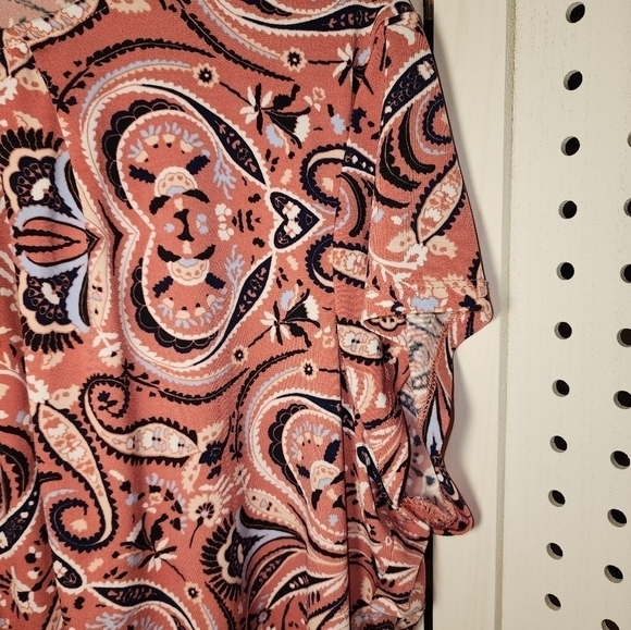 Liz Claiborne Career XXL Cap Sleeve Dusty Rose Paisley - Picture 6 of 7